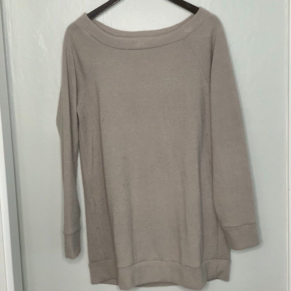 Gray off the shoulder long sweater L